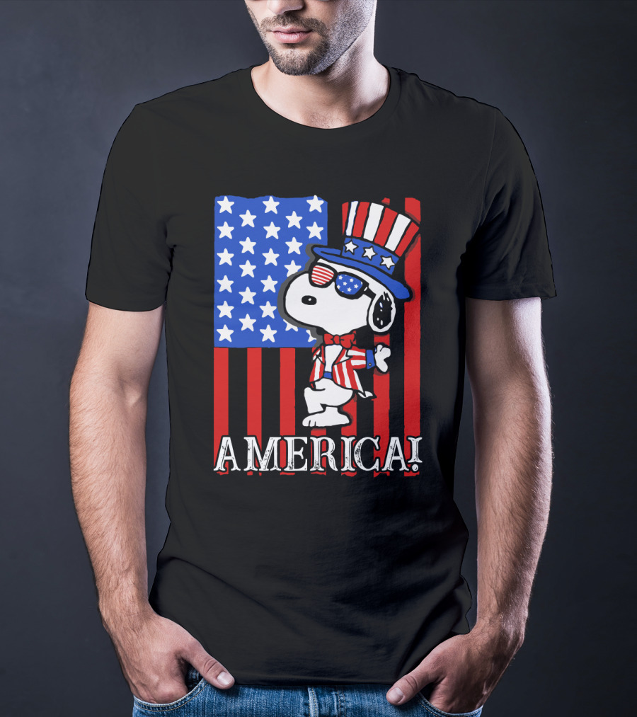 Peanuts Snoopy America Patriotic The Peanuts Movie T-Shirt