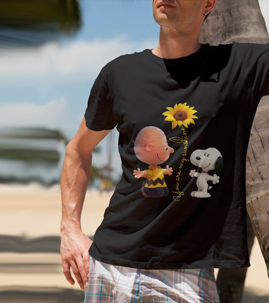 You Are My Sunshine Sunflower Hippie Snoopy The Peanuts Movie T-Shirt
