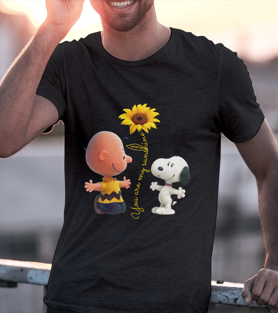 You Are My Sunshine Sunflower Hippie Snoopy The Peanuts Movie T-Shirt