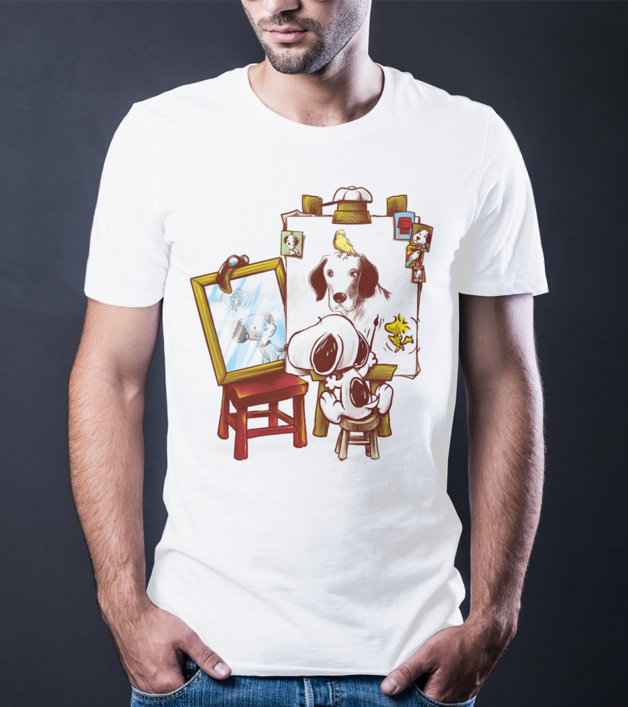 Snoopy Drawing Himself With Woodstock From The Peanuts Movie T-Shirt