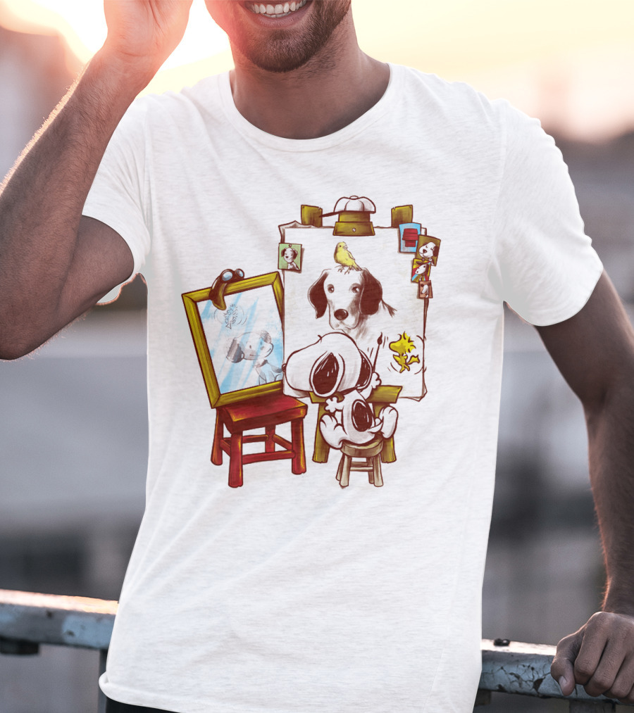 Snoopy Drawing Himself With Woodstock From The Peanuts Movie T-Shirt