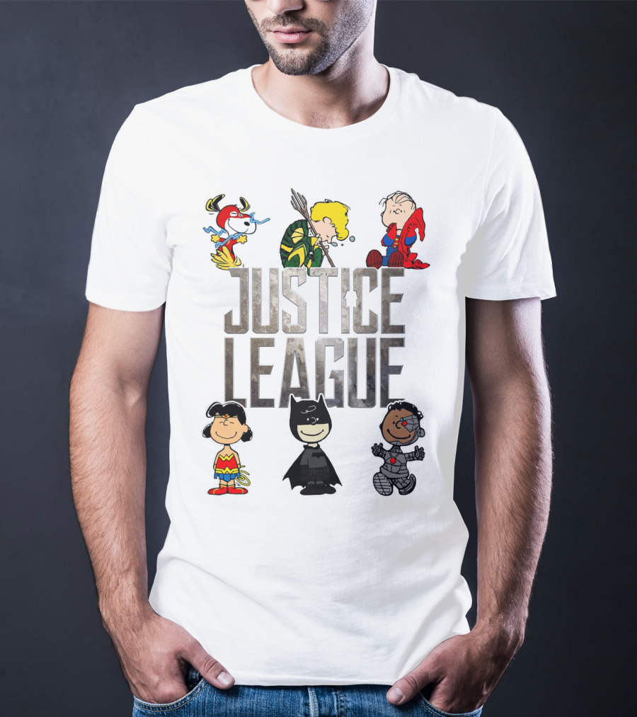 Justice League Peanuts Characters Featuring Snoopy Linus And Friends T-Shirt