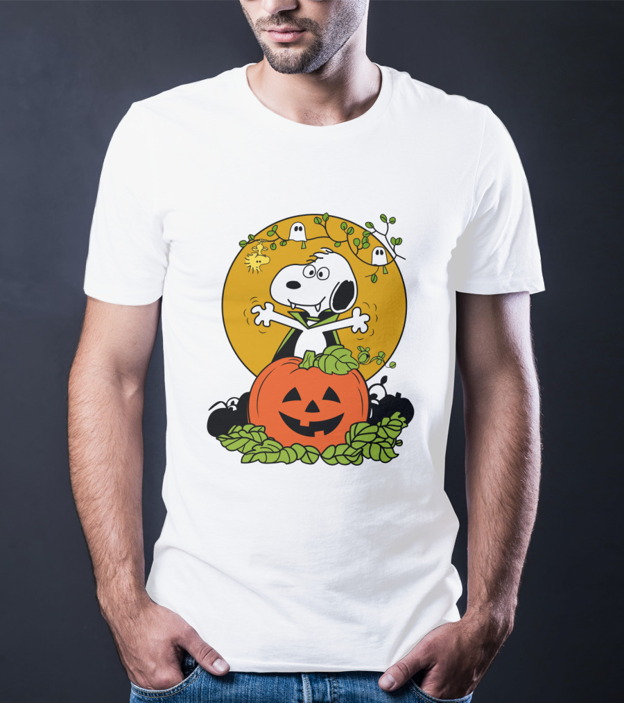 Pumpkin Halloween Snoopy Vampire Peanuts Movie Ghosts Jack-O'-Lantern T-Shirt