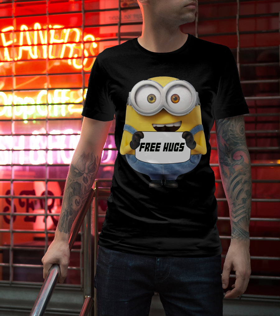 Free Hugs Bob Minion Despicable Me Sign T-Shirt