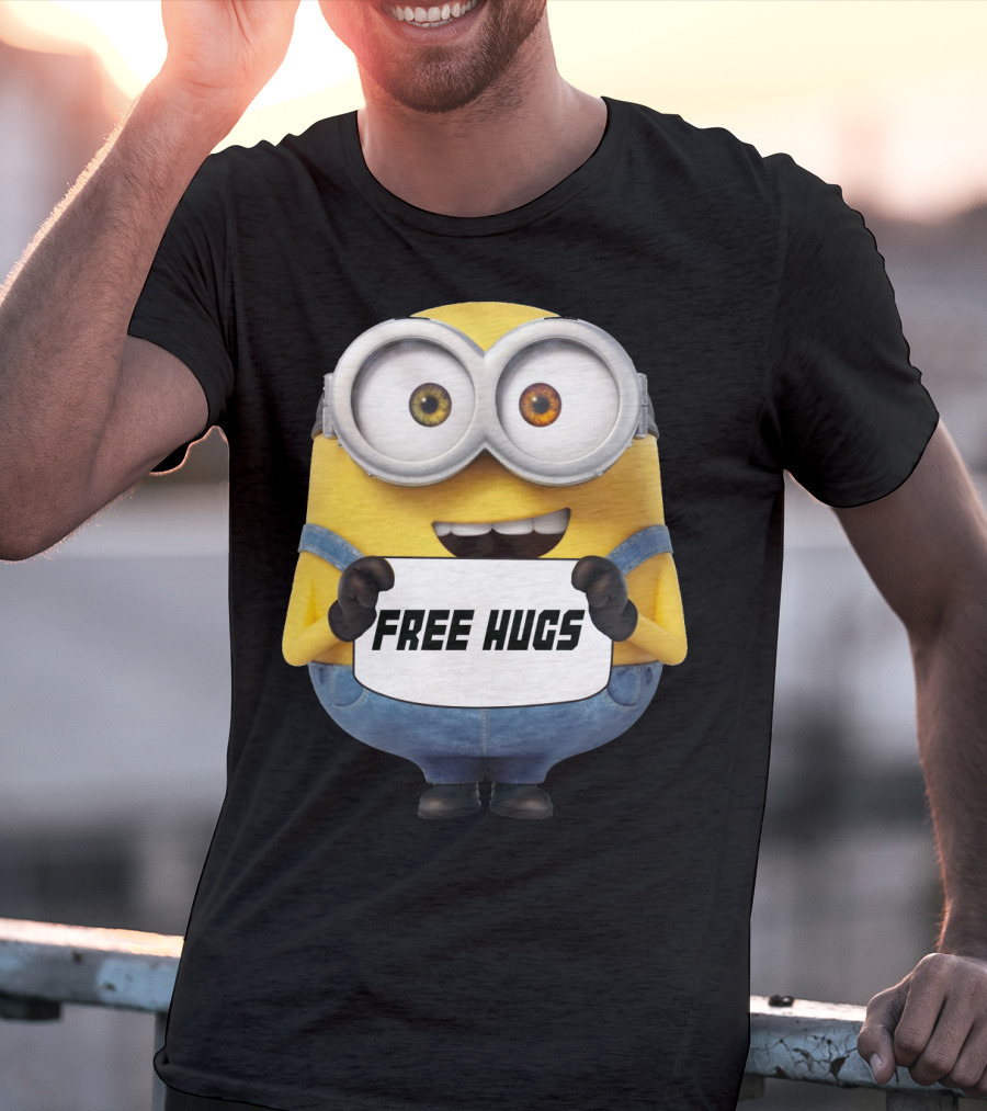 Free Hugs Bob Minion Despicable Me Sign T-Shirt