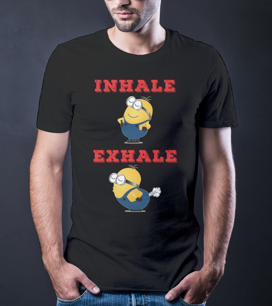 Minions Inhale Exhale Yoga Humor Despicable Me T-Shirt
