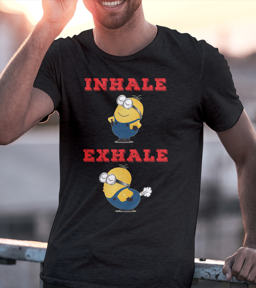 Minions Inhale Exhale Yoga Humor Despicable Me T-Shirt