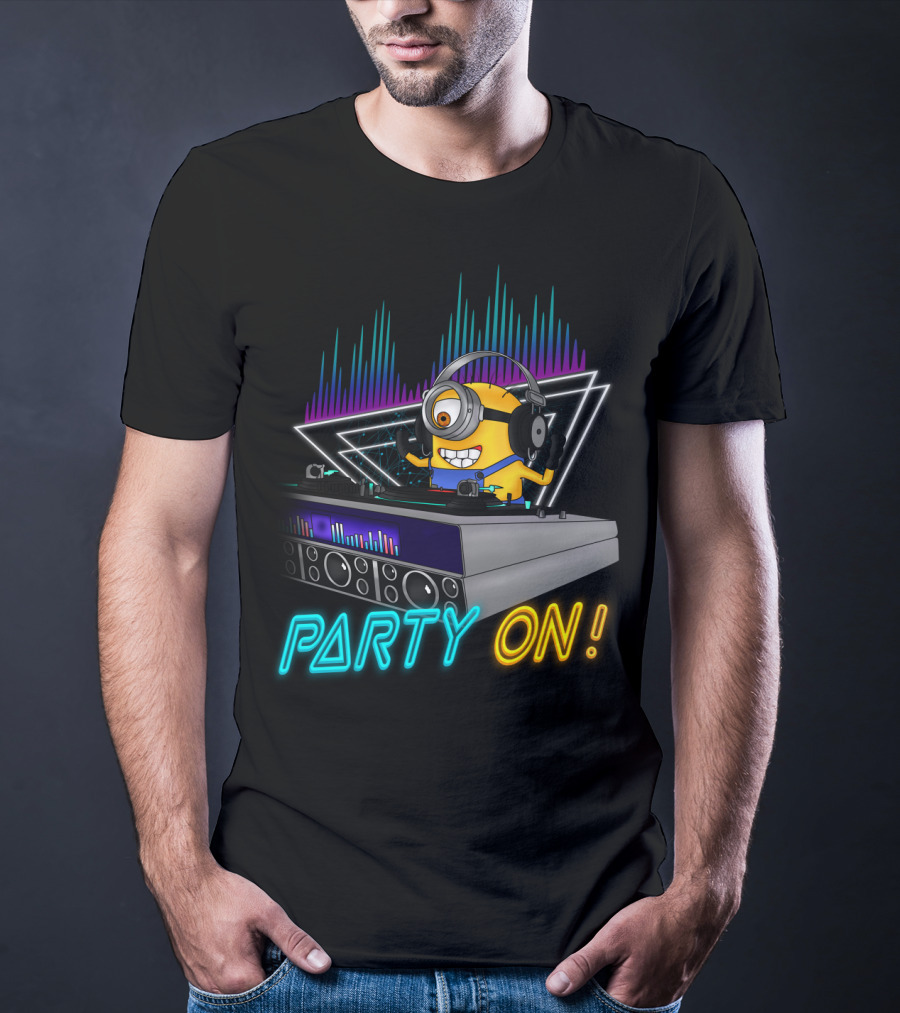 Despicable Me Minions Party On DJ Remix Vibes T-Shirt