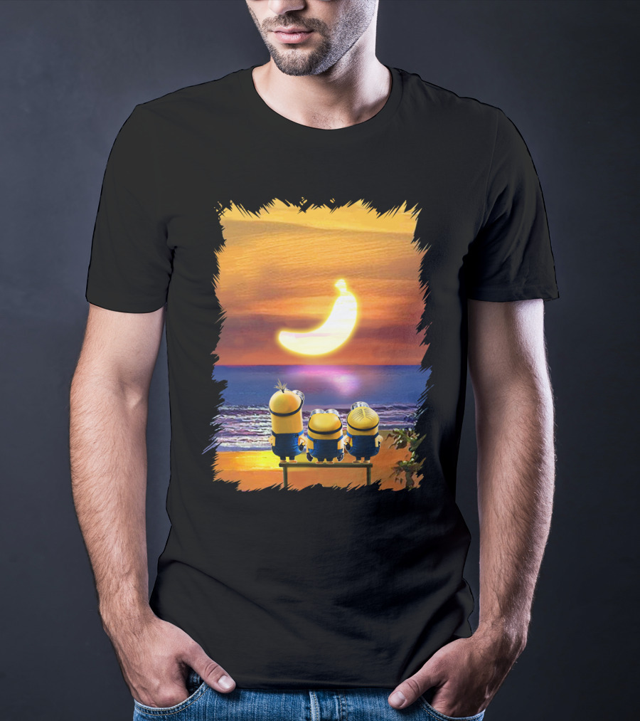 Minions Sunset Banana Over Ocean Despicable Me T-Shirt