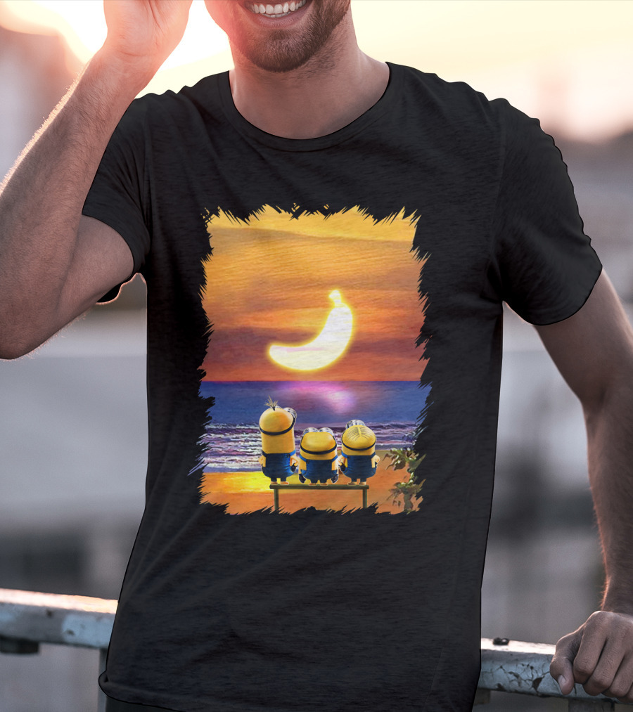 Minions Sunset Banana Over Ocean Despicable Me T-Shirt