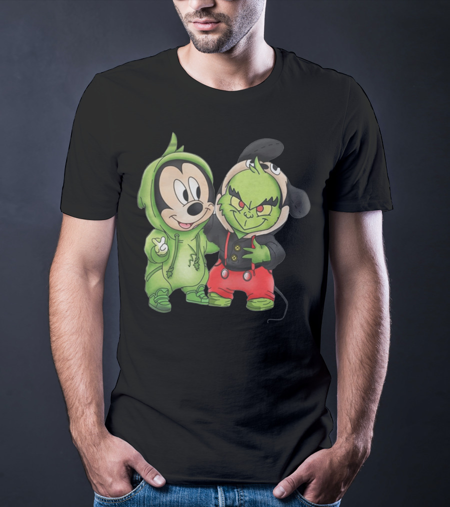 Baby Mickey Grinch Mashup Hoodie Characters T-Shirt