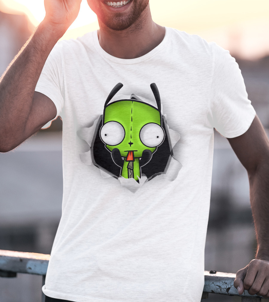 Invader Zim Gir 3D Hole Robot Face T-Shirt