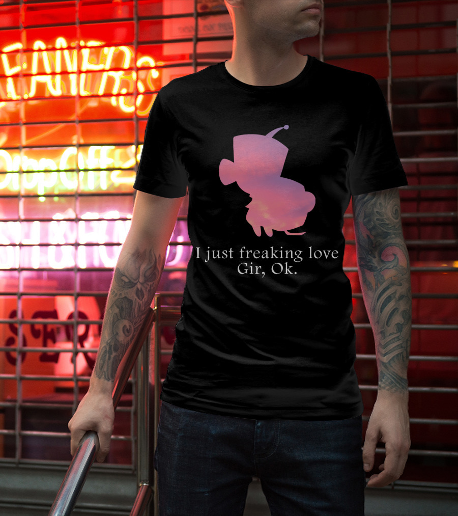 I Just Freaking Love Gir Invader Zim Silhouette Clouds T-Shirt
