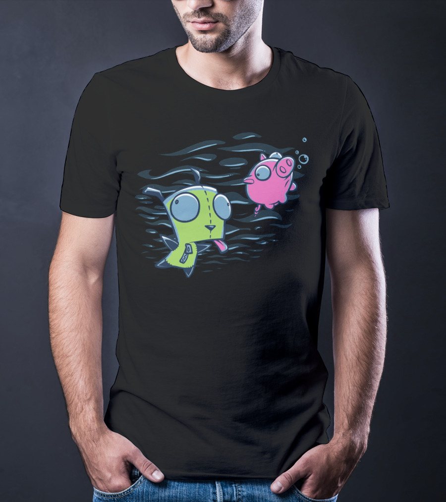Girvana Gir Invader Zim Underwater Adventure With Pig T-Shirt