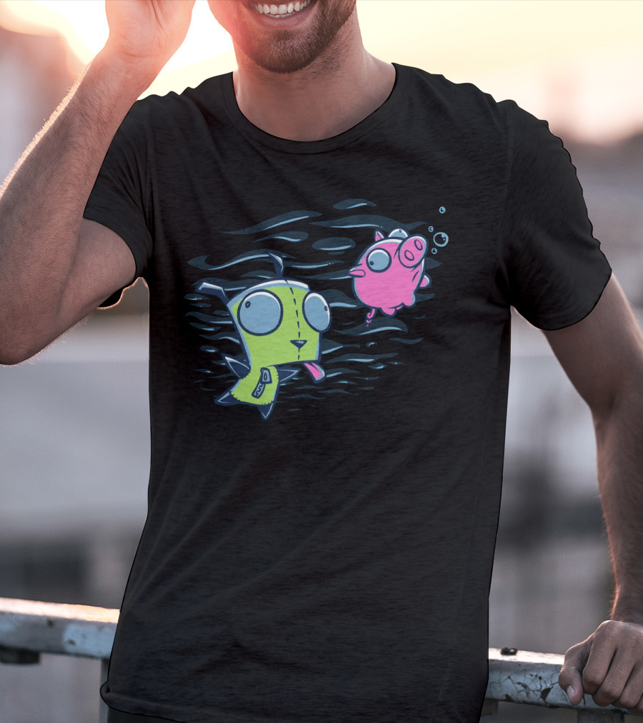 Girvana Gir Invader Zim Underwater Adventure With Pig T-Shirt