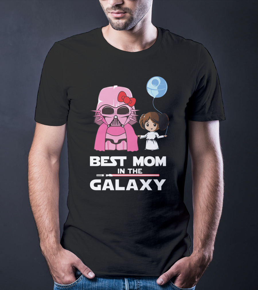Best Mom In The Galaxy Darth Vader Star Wars Princess Leia Balloon T-Shirt