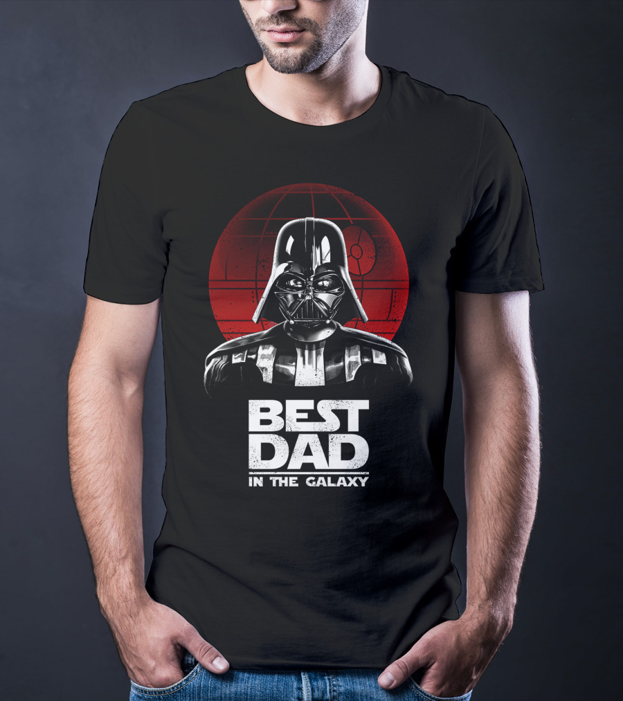 Best Dad In The Galaxy Father's Day Darth Vader Star Wars Death Star T-Shirt