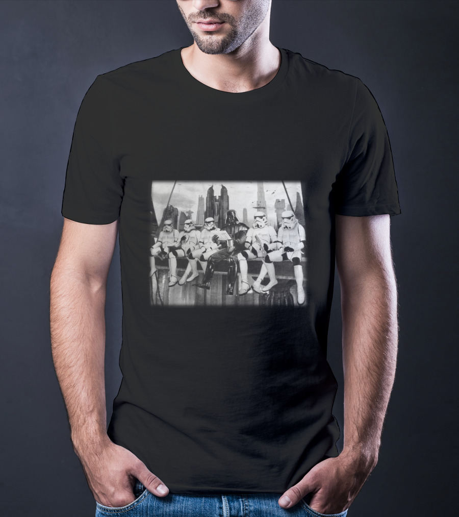 Relax Time Besides Sky Towers Darth Vader Star Wars Stormtrooper Lunch On Beam T-Shirt