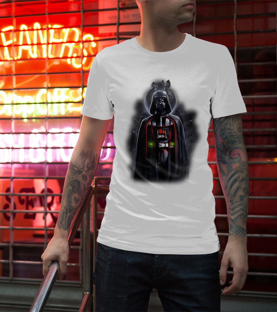 Star Wars Darth Vader With Death Star And Signature T-Shirt