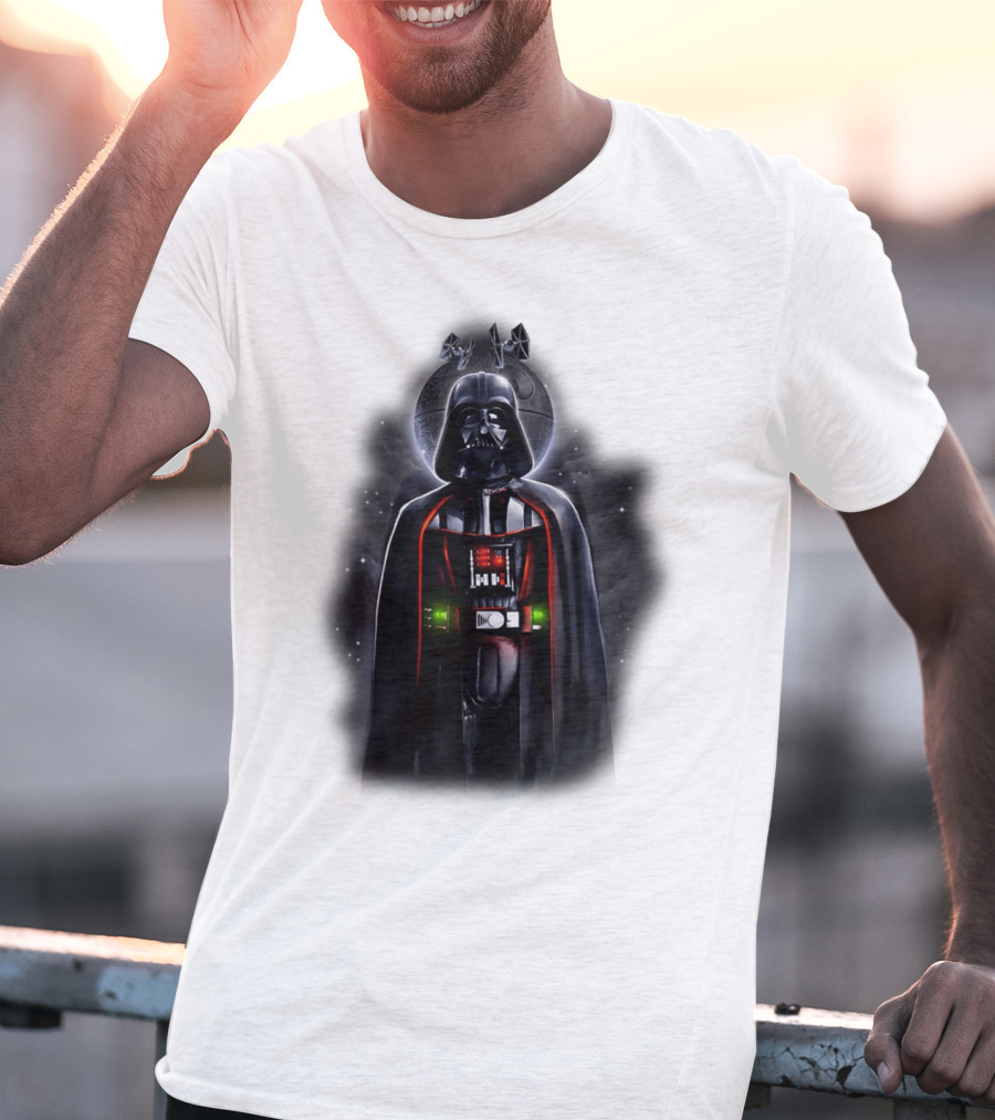 Star Wars Darth Vader With Death Star And Signature T-Shirt