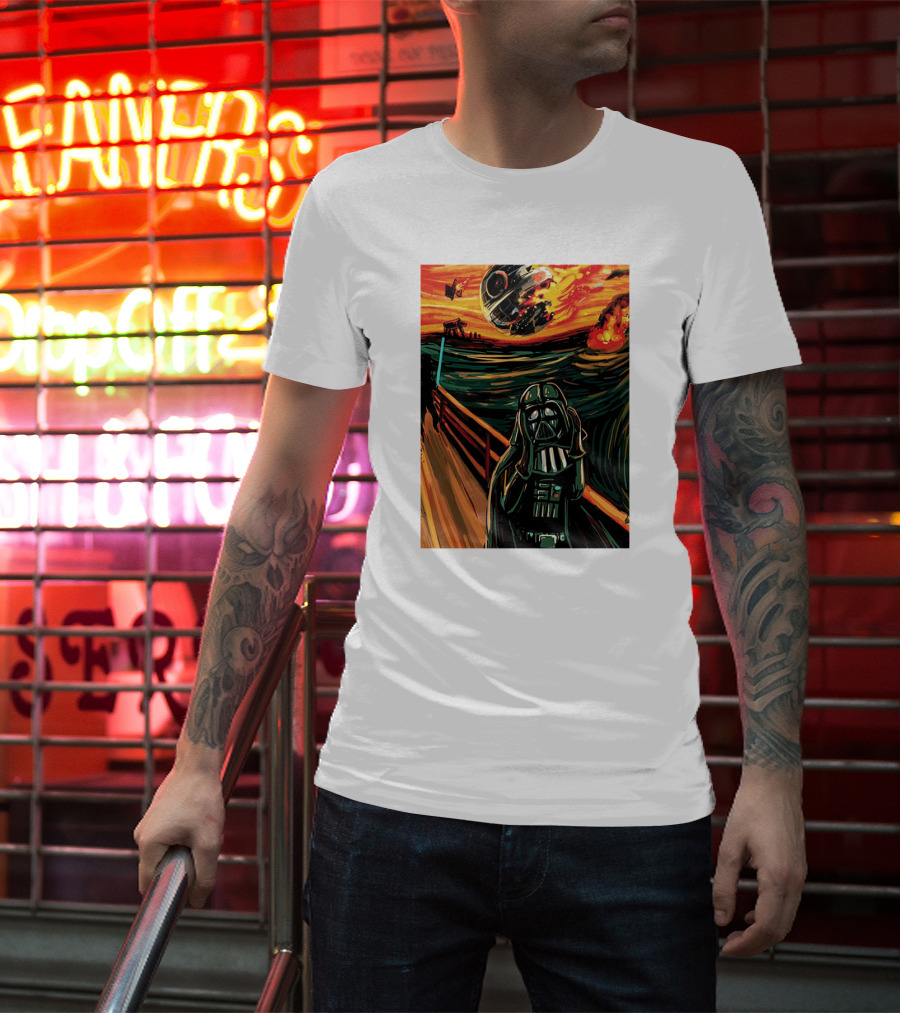 Darth Vader The Scream Star Wars Death Star Explosion Scene T-Shirt