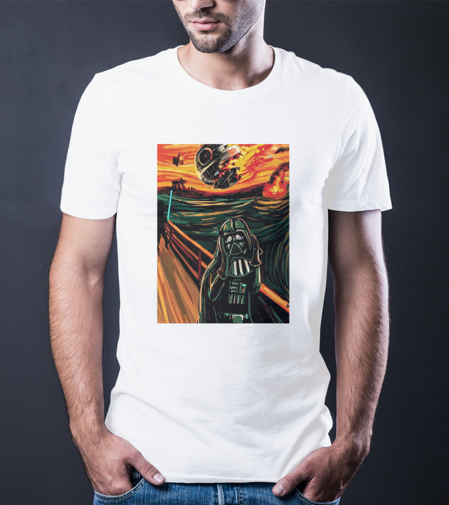 Darth Vader The Scream Star Wars Death Star Explosion Scene T-Shirt