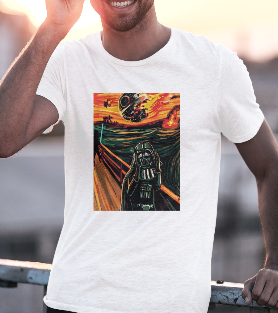 Darth Vader The Scream Star Wars Death Star Explosion Scene T-Shirt