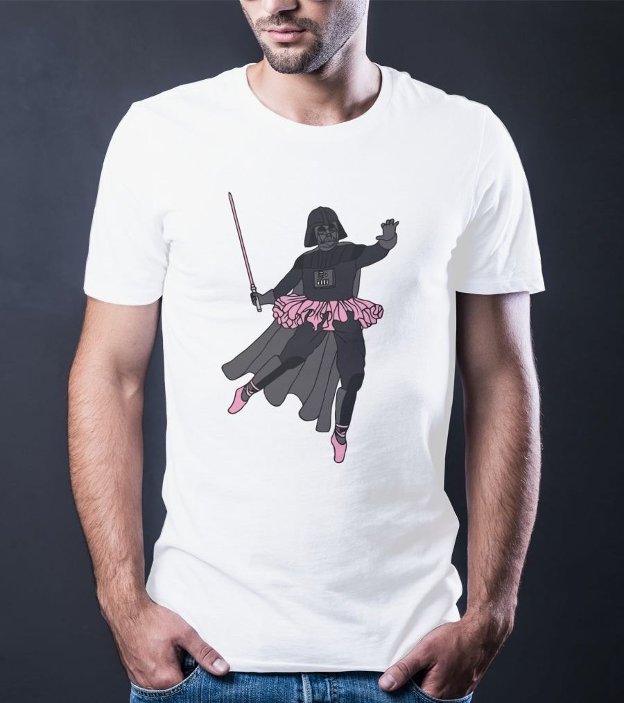 Star Wars Ballet Dancing Darth Vader Tutu Pink Lightsaber T-Shirt