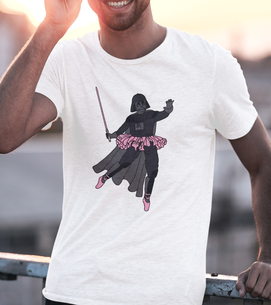Star Wars Ballet Dancing Darth Vader Tutu Pink Lightsaber T-Shirt