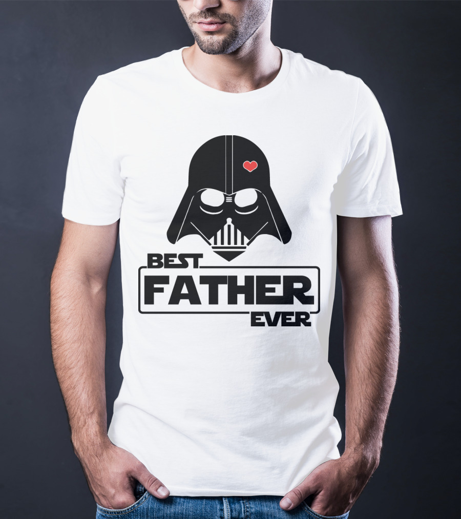 Best Father Ever Father's Day Darth Vader Star Wars Helmet Heart T-Shirt