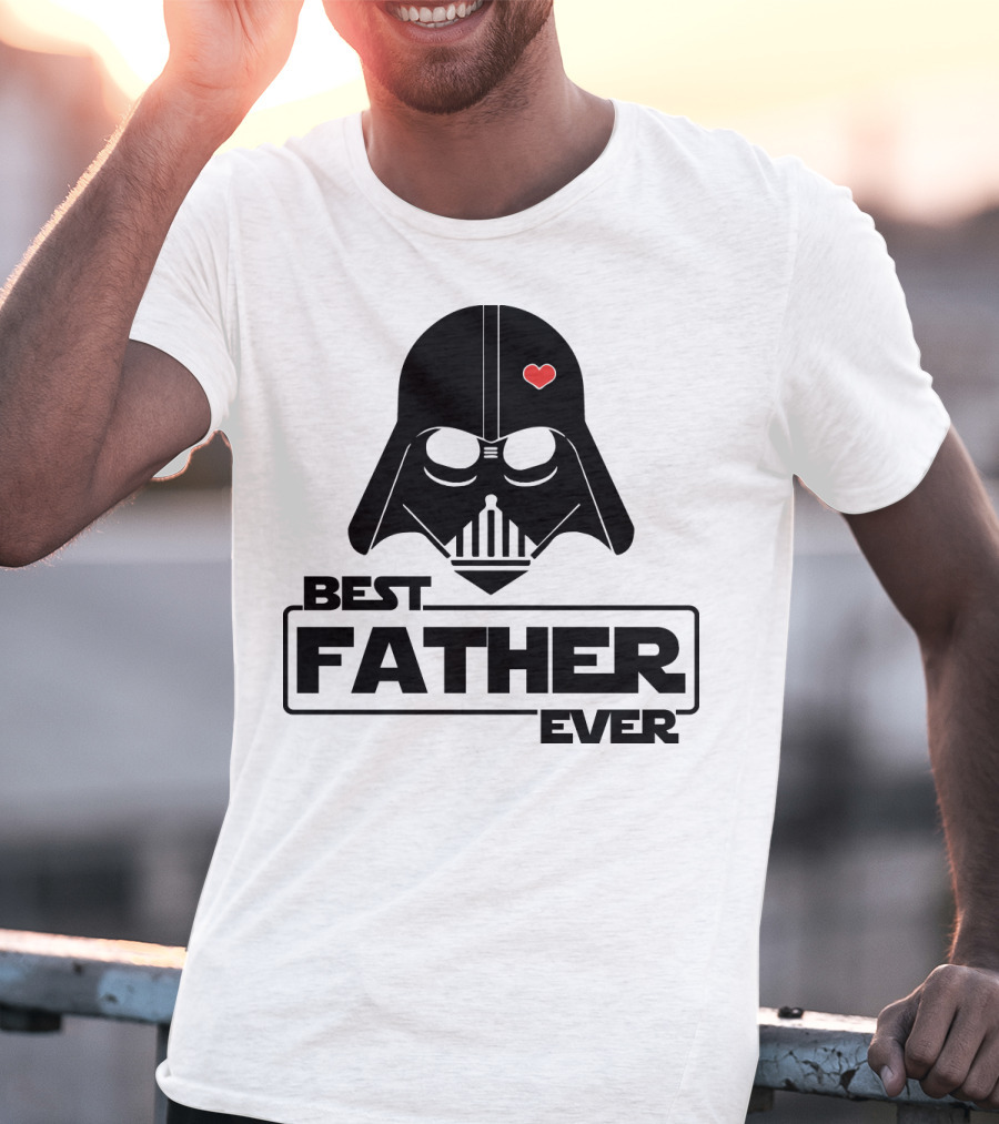 Best Father Ever Father's Day Darth Vader Star Wars Helmet Heart T-Shirt