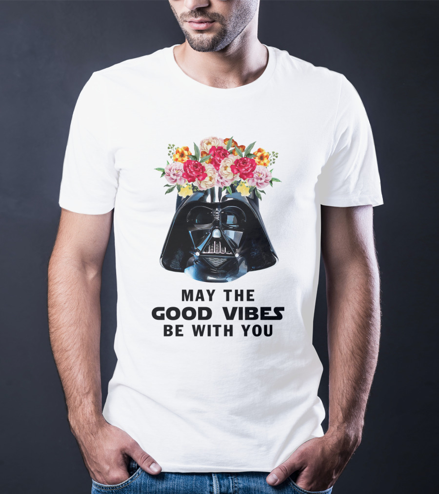 Star Wars Darth Vader May The Good Vibes Be With You Floral Helmet T-Shirt