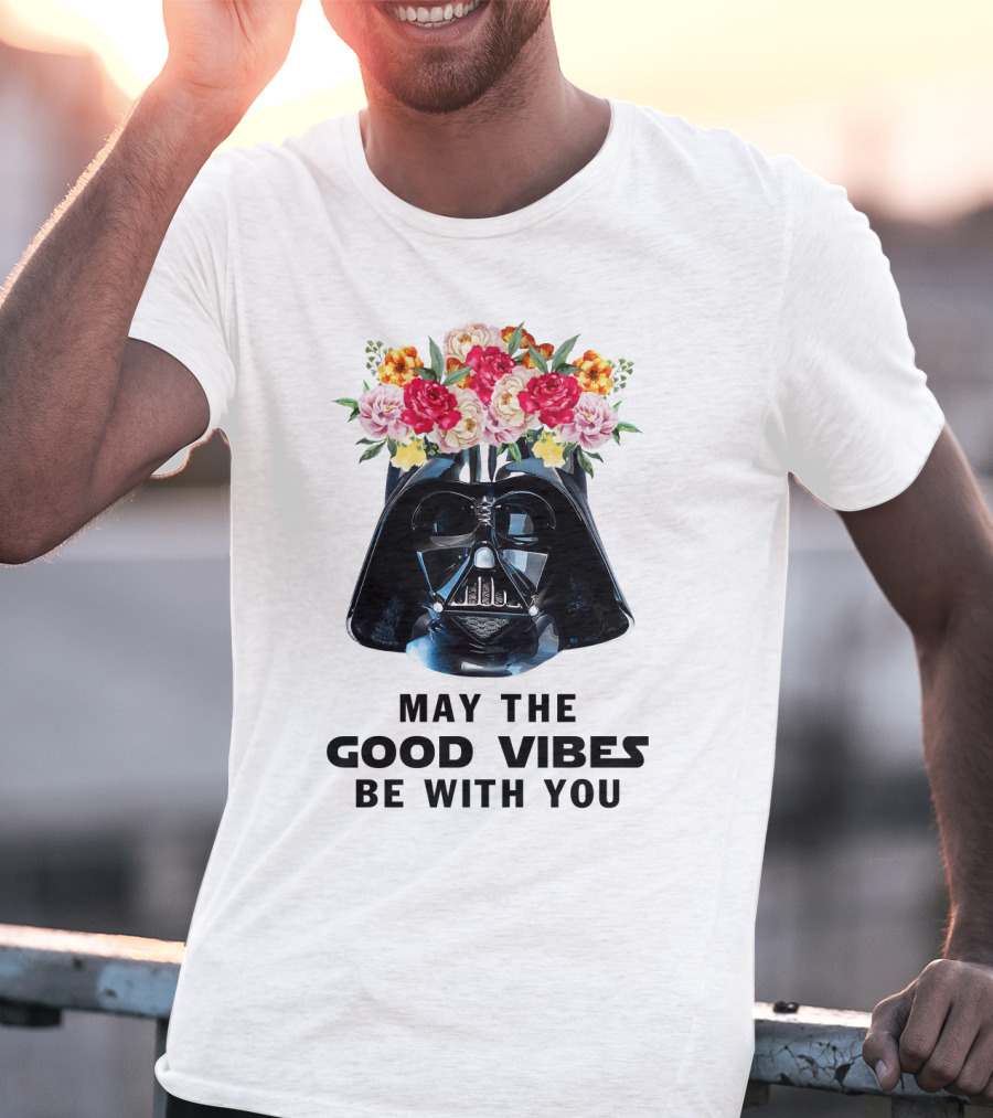 Star Wars Darth Vader May The Good Vibes Be With You Floral Helmet T-Shirt