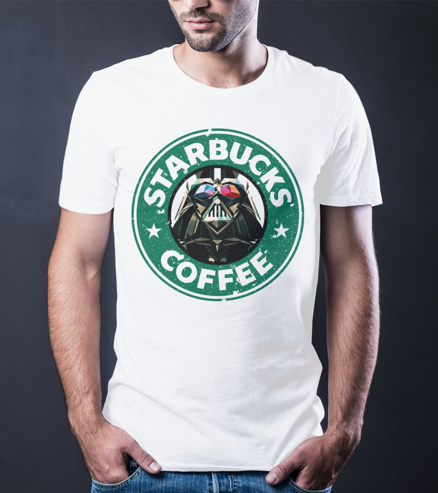 Starbucks Coffee Darth Vader Star Wars Logo Mashup T-Shirt