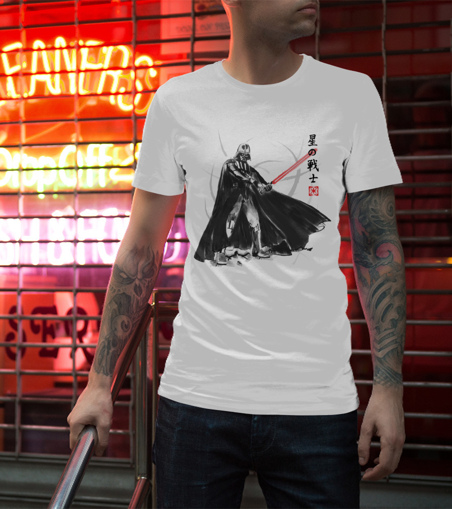 Vader Knight Sumie Japanese Style Darth Vader Star Wars Kanji Scene T-Shirt
