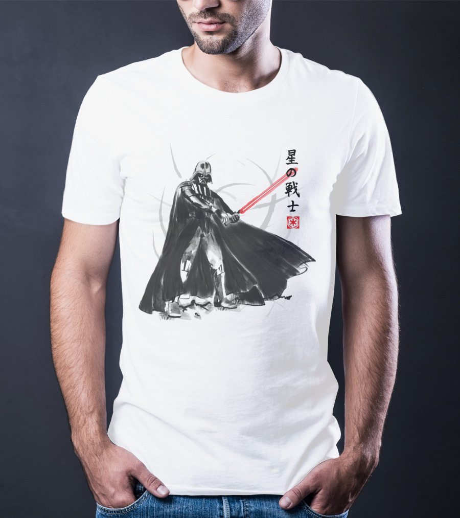 Vader Knight Sumie Japanese Style Darth Vader Star Wars Kanji Scene T-Shirt