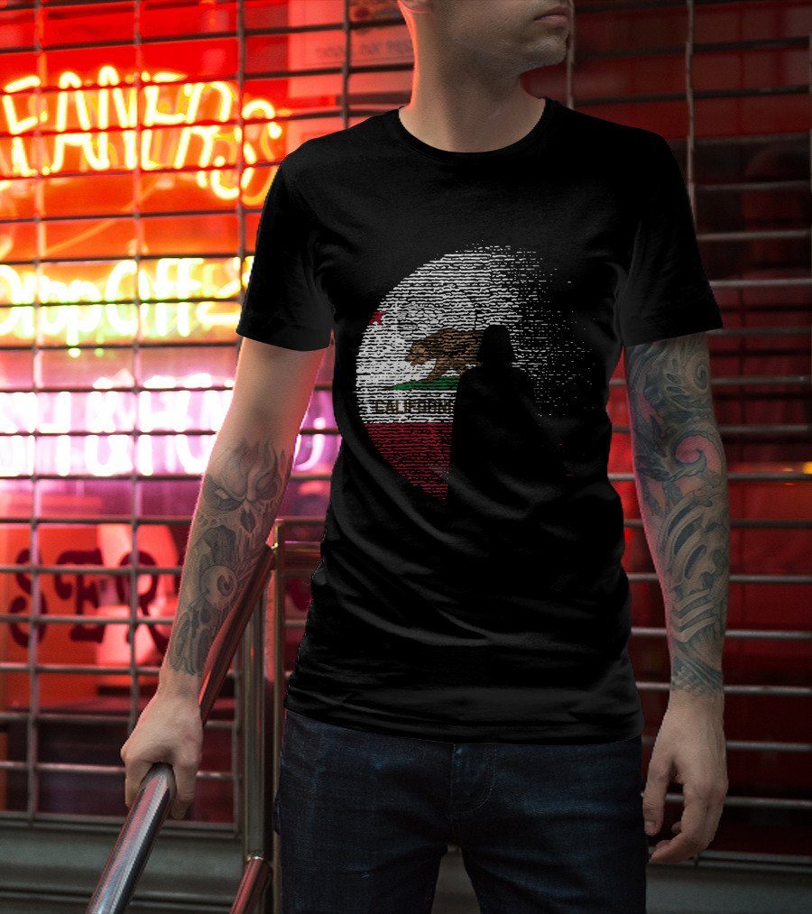 California State Flag Death Star Wars Moon Design Vader T-Shirt