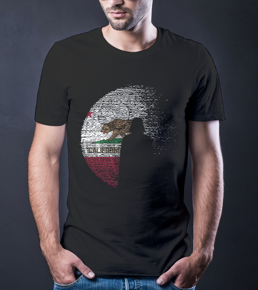 California State Flag Death Star Wars Moon Design Vader T-Shirt