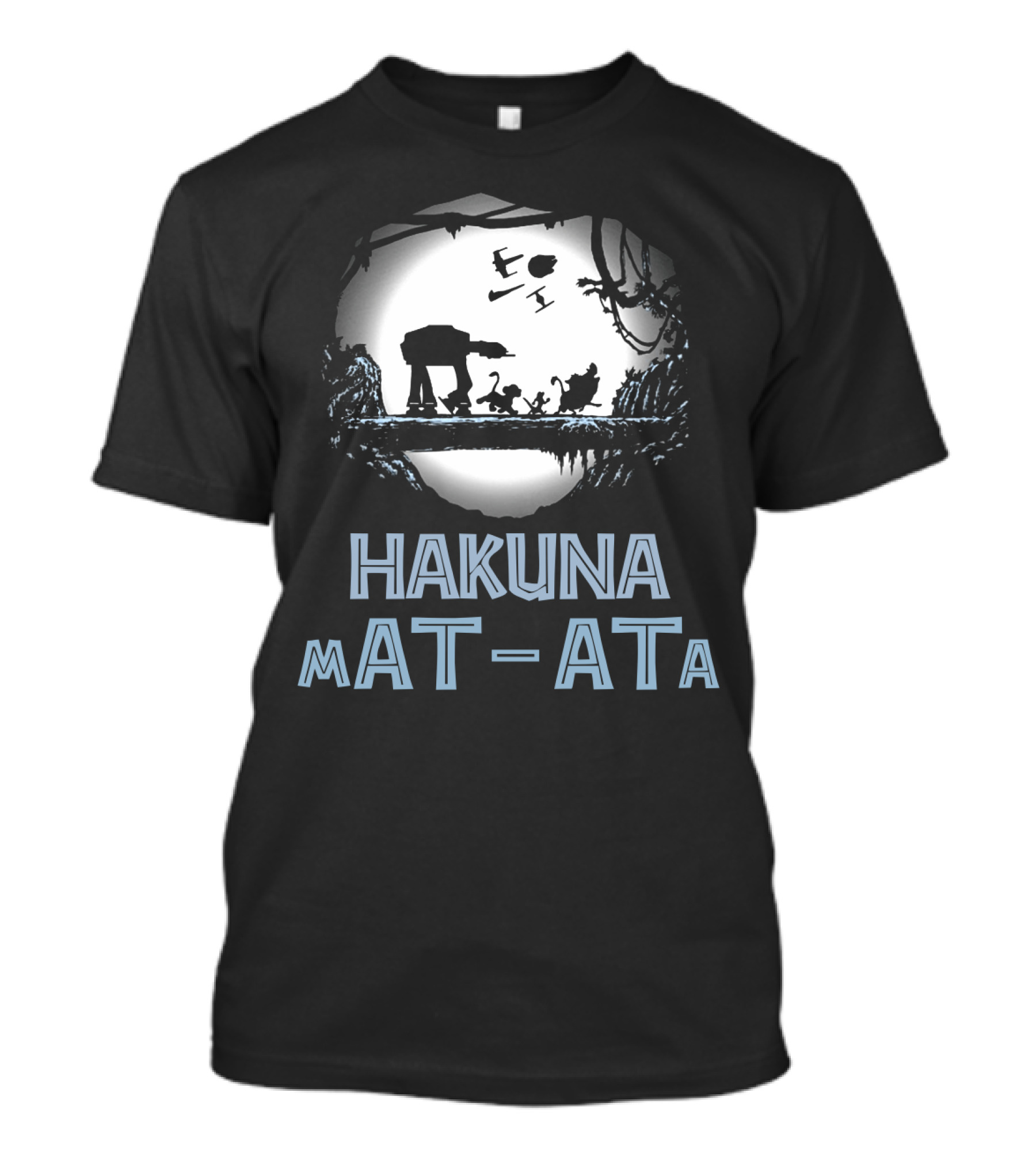 Hakuna Mat Ata Droids Star Wars AT-AT Silhouette Moon Disney Crossover T-Shirt