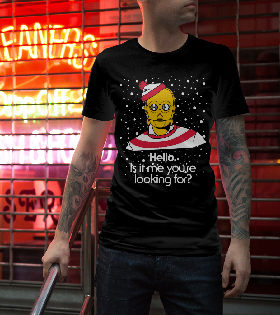 Star Wars C3PO Hello Is It Me You're Looking For Droids Waldo Mashup T-Shirt