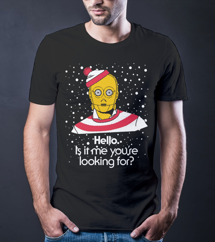 Star Wars C3PO Hello Is It Me You're Looking For Droids Waldo Mashup T-Shirt