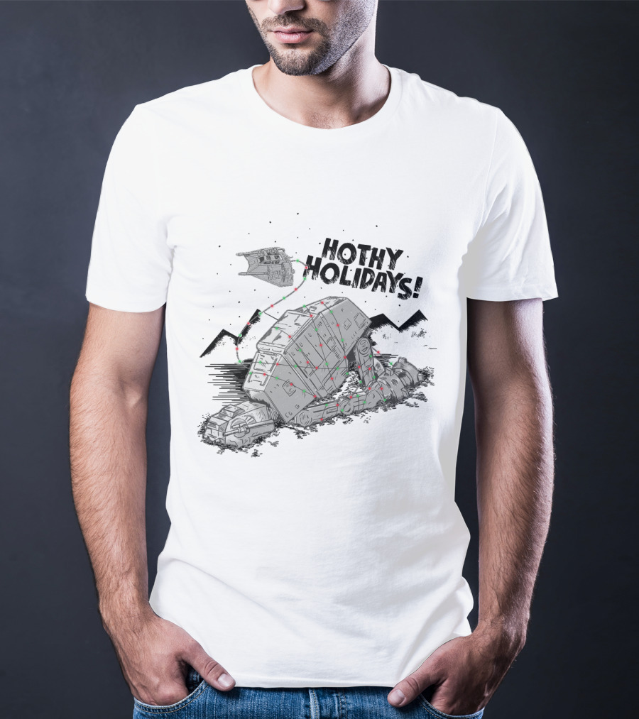 Hothy Holidays Star Wars AT-AT With Christmas Lights T-Shirt