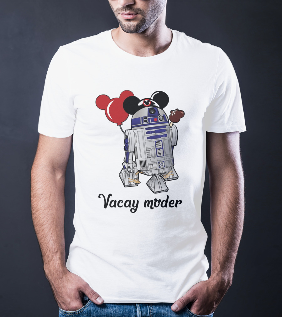 Vacay Mode R2 D2 Droids Star Wars Mickey Balloon Ice Cream T-Shirt