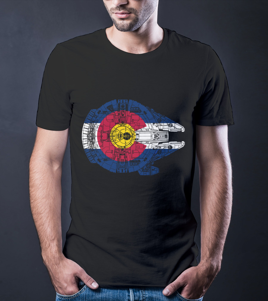 Colorado Flag Millennium Falcon Mashup T-Shirt