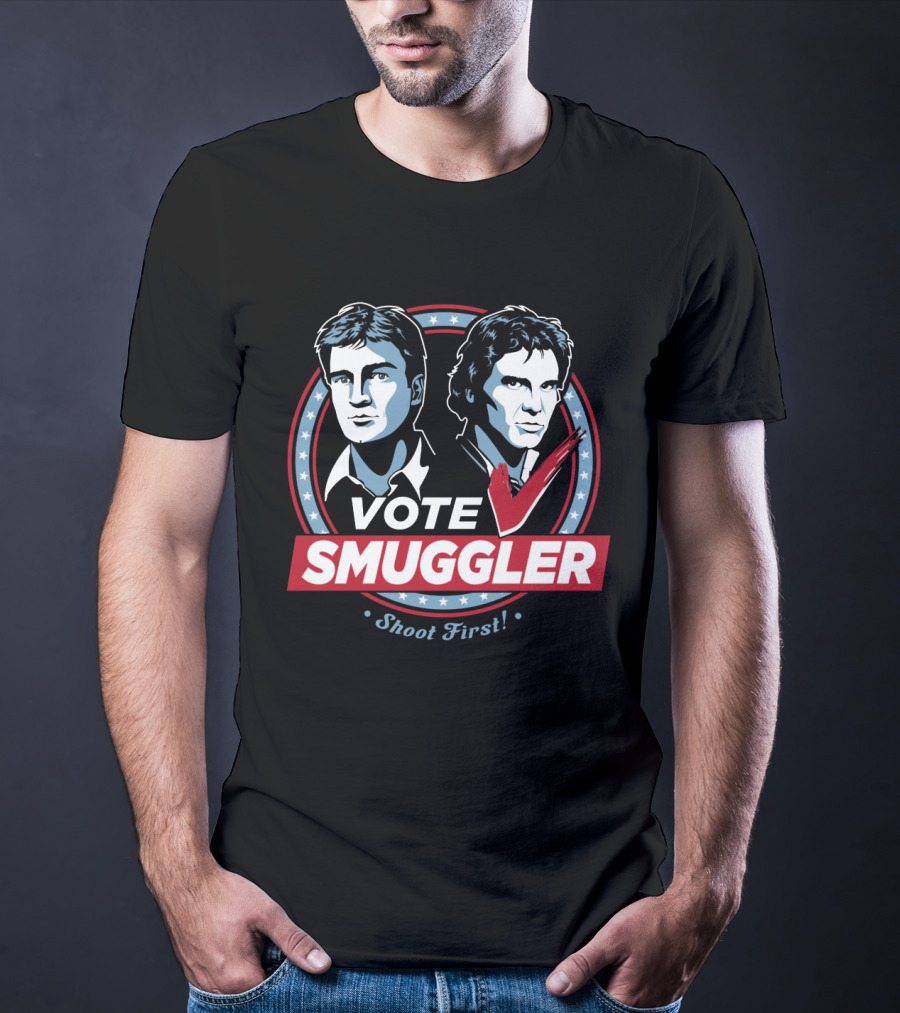 Vote Smuggler Shoot First Han Solo Star Wars T-Shirt