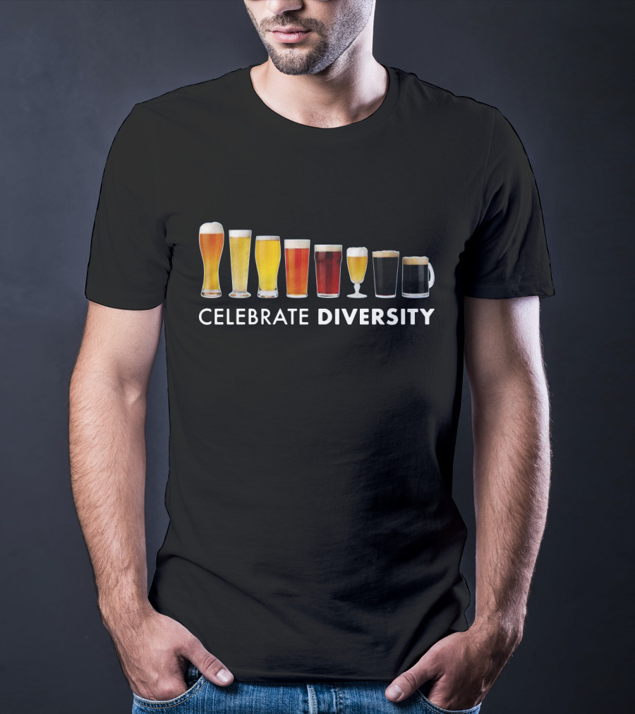 Celebrate Diversity Beer Glasses Variety For Beer Lovers T-Shirt