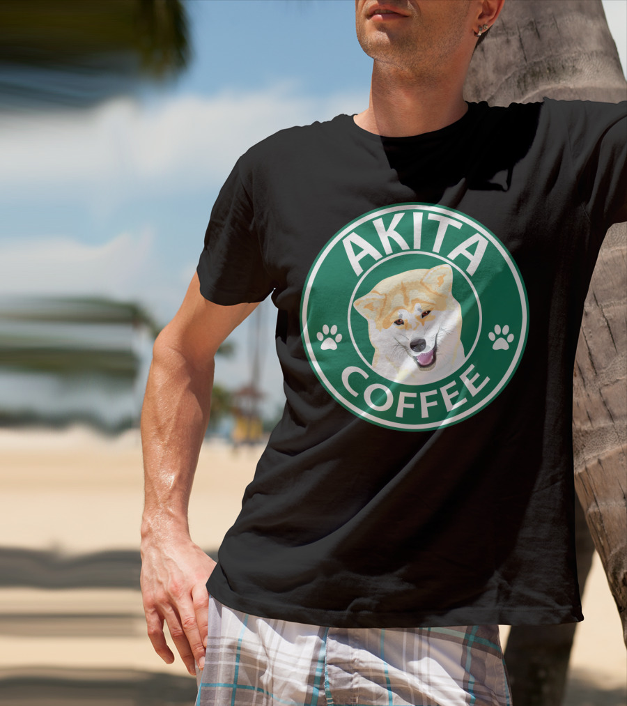 AKITA COFFEE Dog Paw T-Shirt