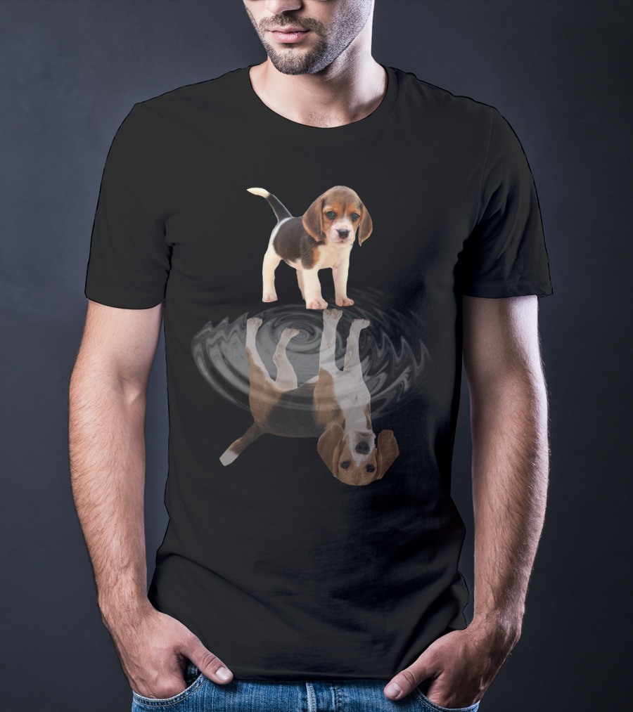 Beagle Puppy Reflection Ripple Mirror Artstyle T-Shirt