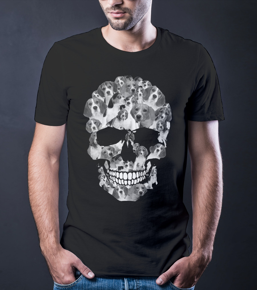 Beagle Skull Pattern Of Dog Faces T-Shirt
