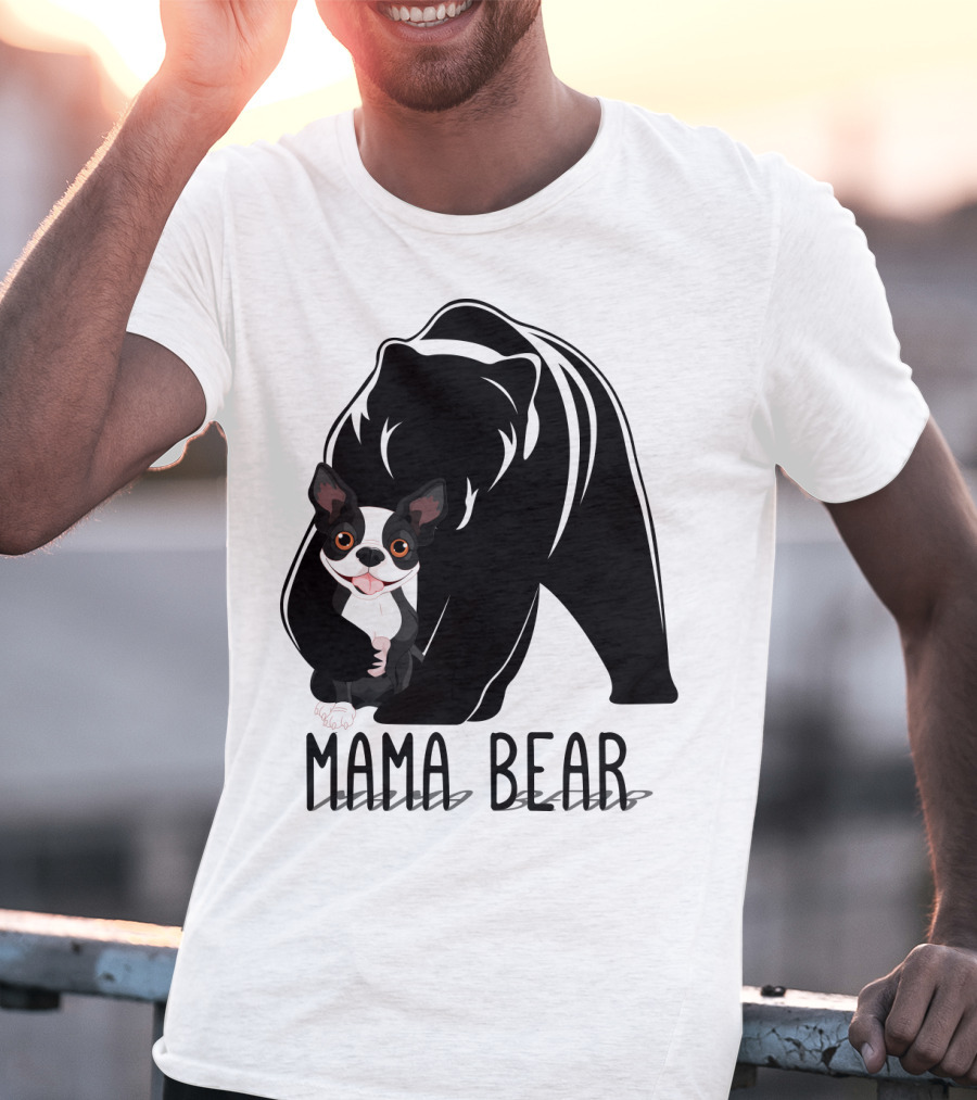 Mama Bear With Cute Dog Companion T-Shirt